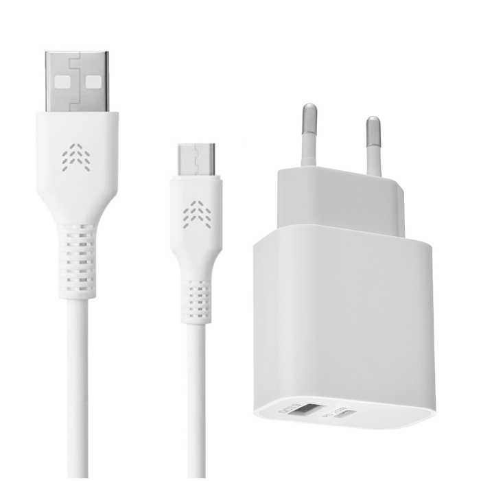 Сетевое зарядное устройство Rocket Space Pro USB-A + кабель USB-C, 10.5W, белый