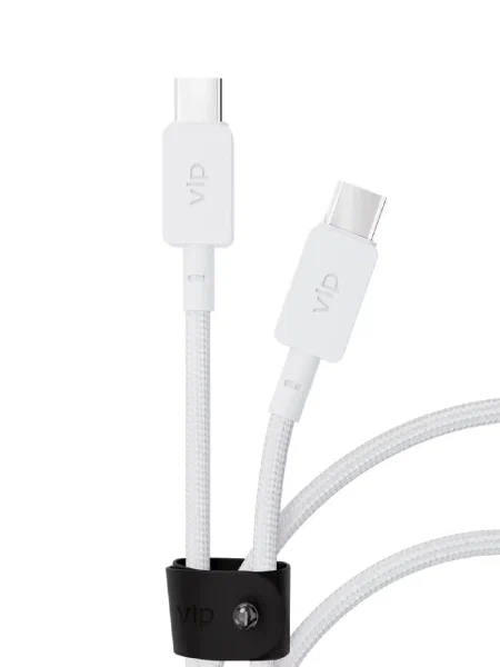 Дата-кабель VLP Force Line 100W USB-C + USB-C, 1.2m, белый