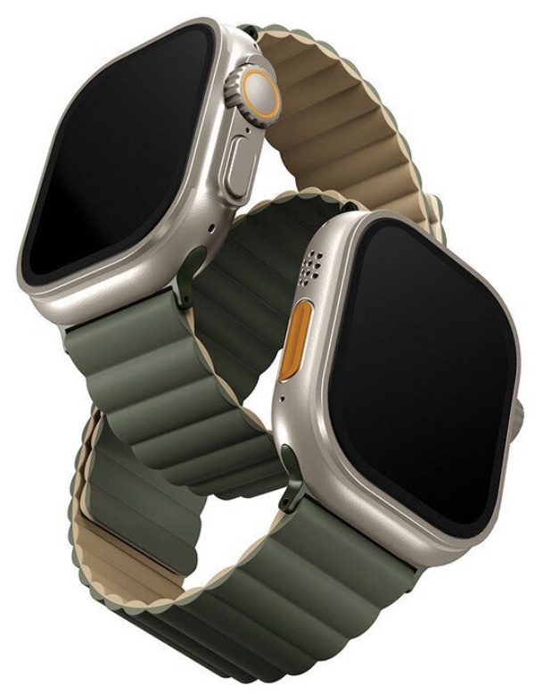 Ремешок Uniq Revix reversible Magnetic для Apple Watch 42/44/45/49мм, Green/Tan