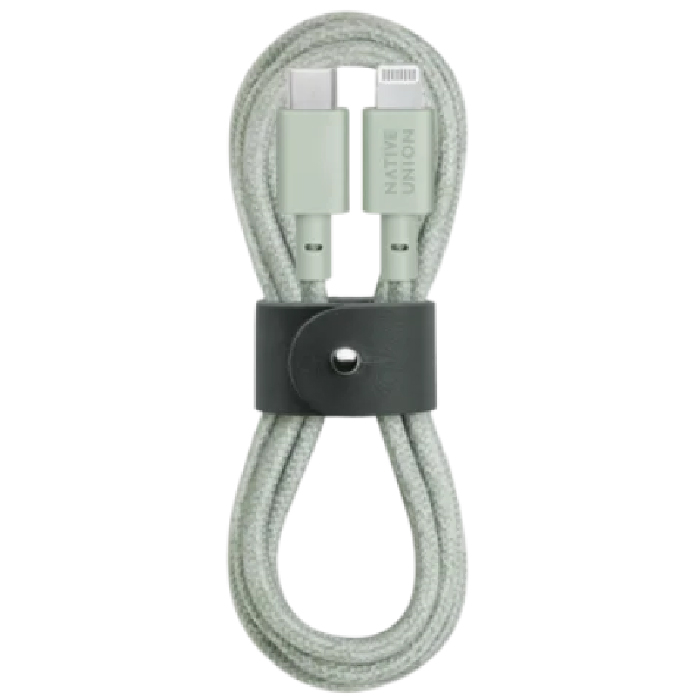 Кабель Native Union BELT CABLE, USB-C/LIGHTNING, длина 1,2м., зелёный