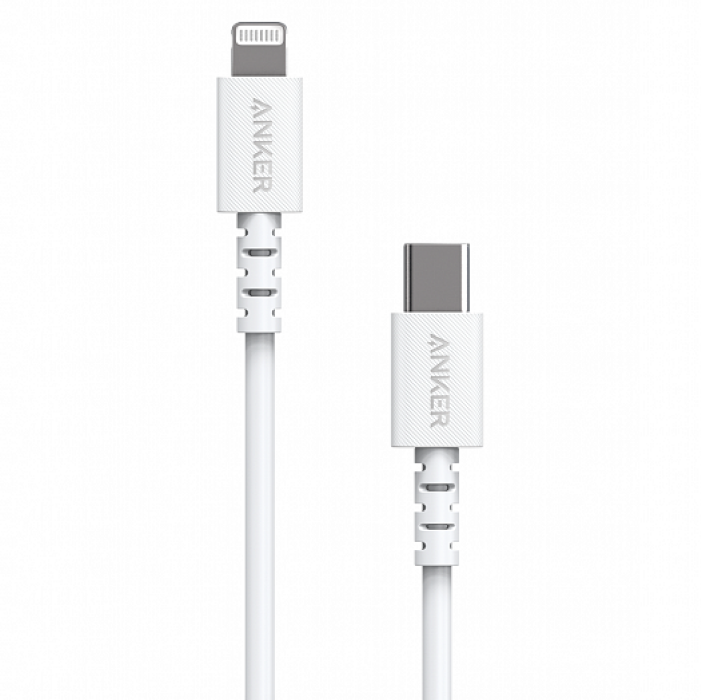 Кабель Anker PowerLine USB-C – Lightning, 1.8м, белый