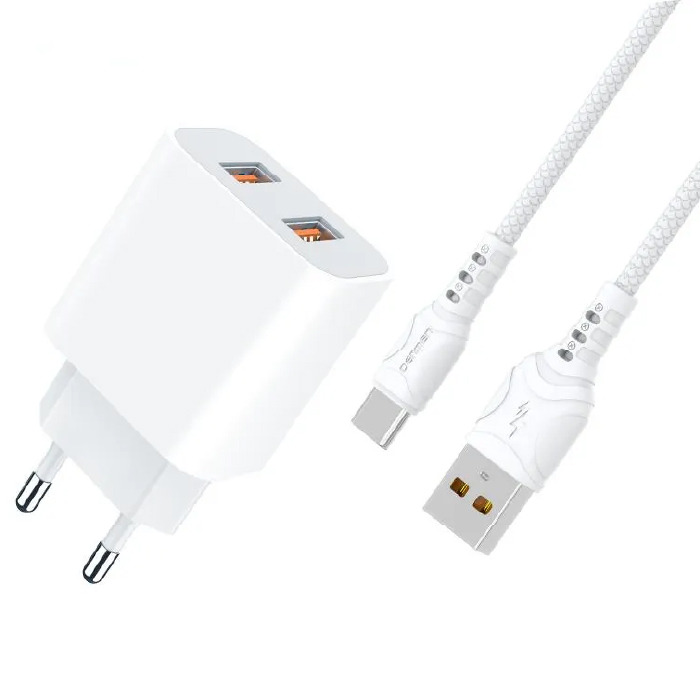 Сетевое зарядное устройство Denmen QC 3.0 + USB