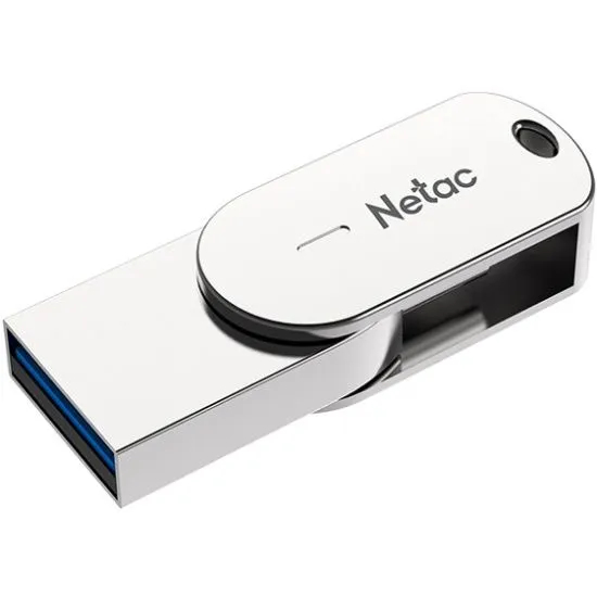 Флеш-накопитель USB 3.0 Netac 64GB U785C Dual (USB 3.0/3.1 + Type C), Серебро