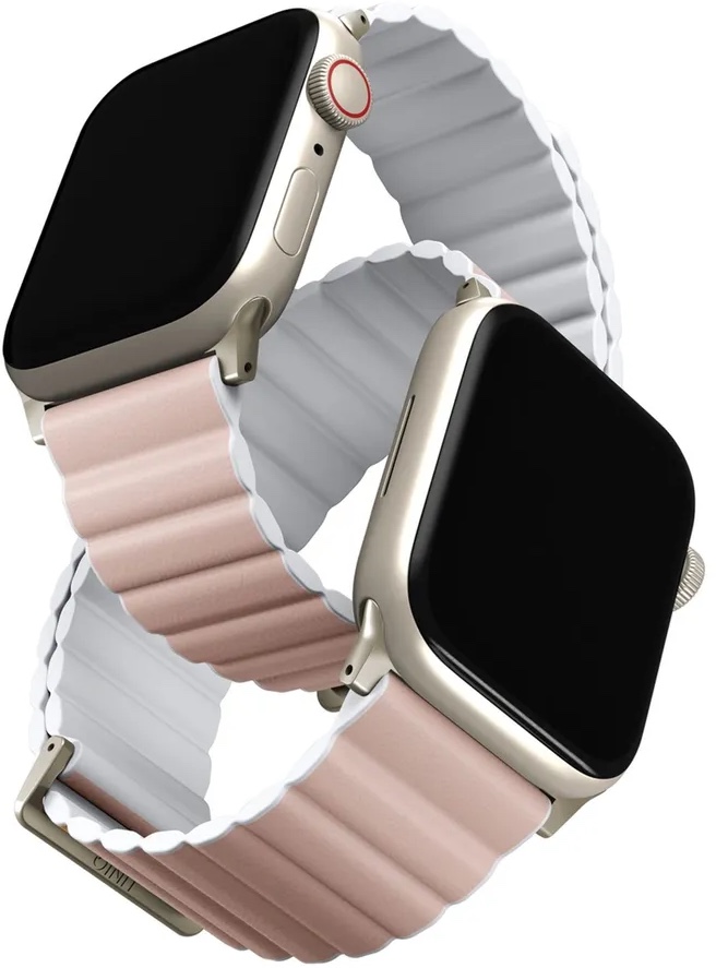 Ремешок Uniq Revix Premium для Apple Watch 42/40/41 мм, Blush Pink/White