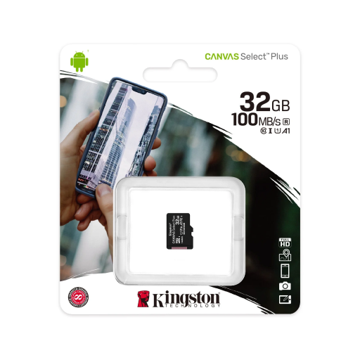 Карта памяти MicroSD 32GB Kingston Class 10 Canvas Select Plus A1 (100 Mb/s) без адаптера Карта памяти MicroSD 32GB Kingston Class 10 Canvas Select Plus A1 (100 Mb/s) без адаптера
