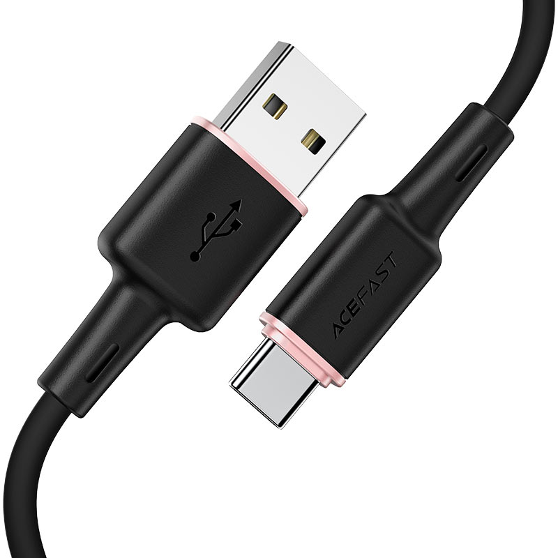 Кабель ACEFAST C2-04 60W USB-A - USB-C, 1.2м, силиконовый черный