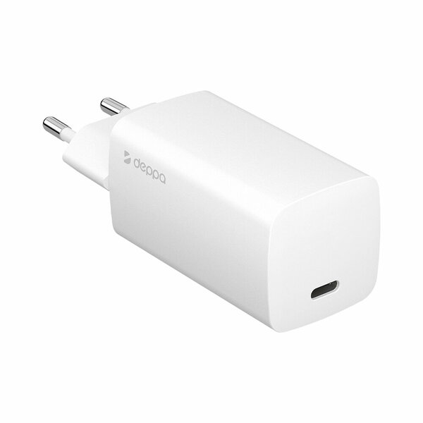 Сетевое зарядное устройство Deppa GaN USB-C, 65W, белый