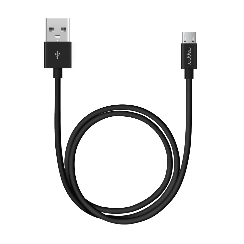 Кабель Deppa USB-A – microUSB, 1.2м, черный