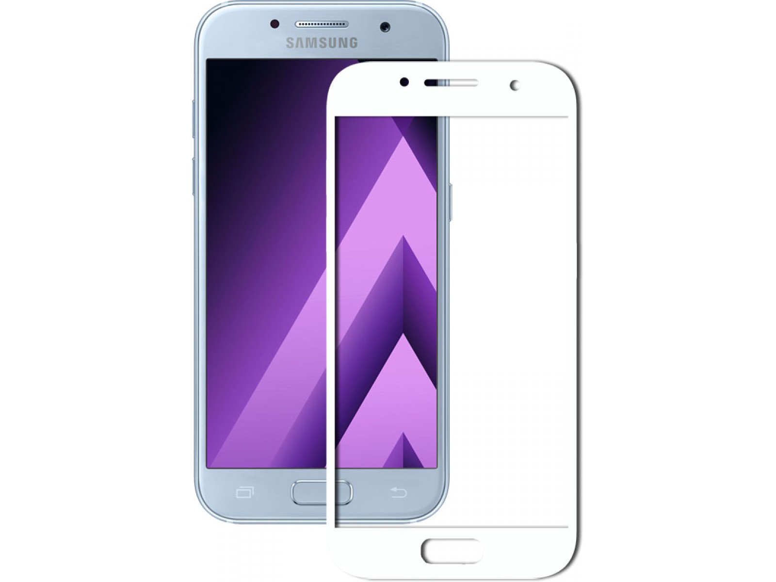 Защитное стекло 2D для Samsung A3(2017) White