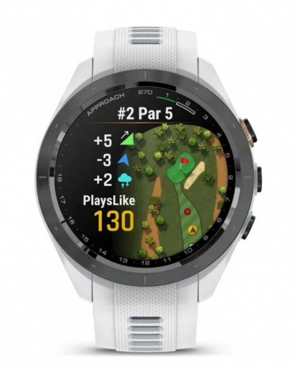 Умные часы Garmin Aproach S70 42mm Black Ceramic Bezel with White Silicone Band