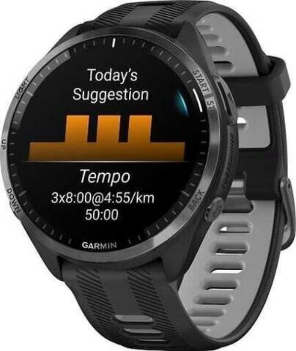 Умные часы Garmin Forerunner 965 Black, Titanium Bezel, Black Band