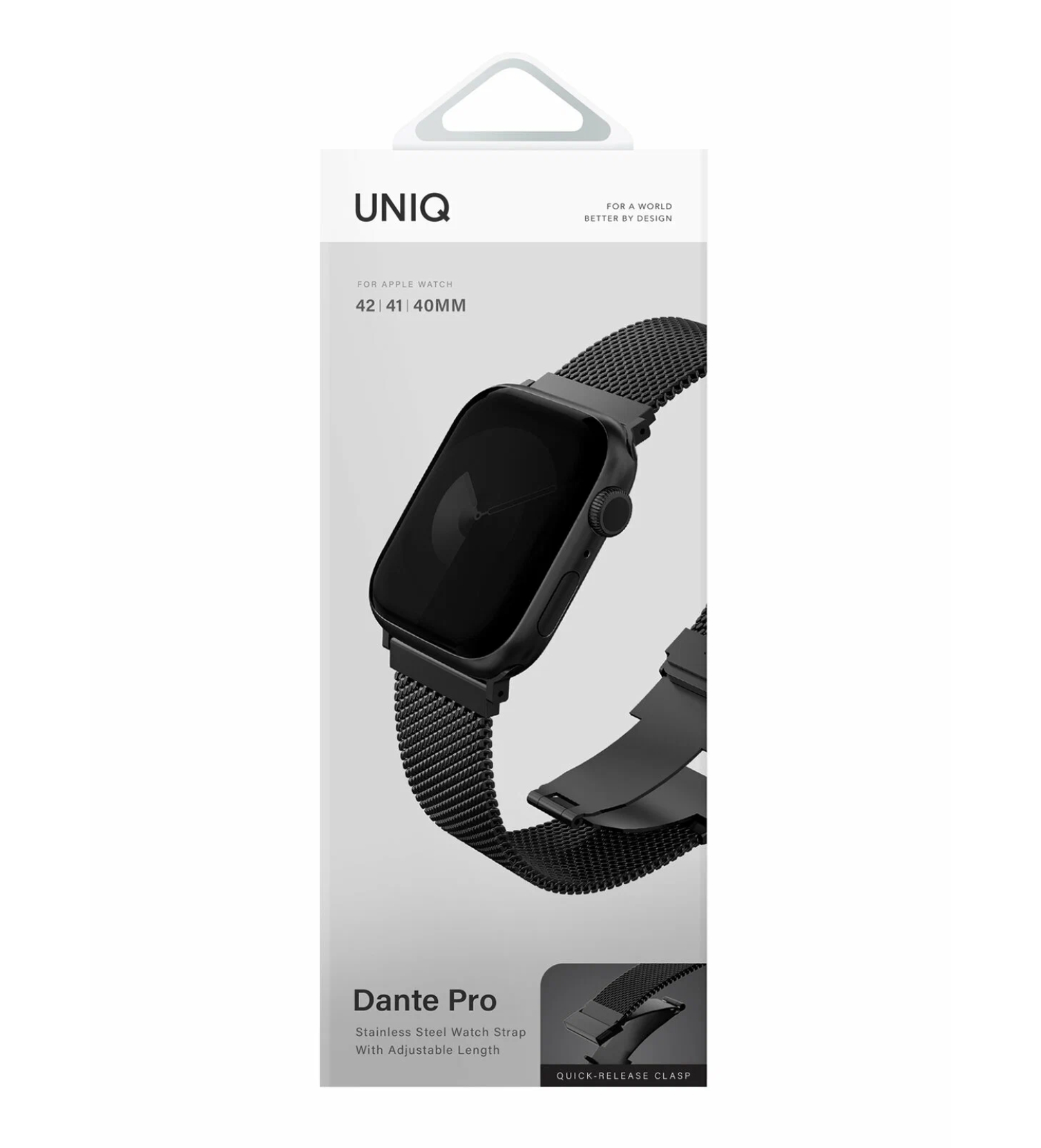 Ремешок Uniq Dante PRO Strap Mesh Steel Graphite Black для Apple Watch 42/41/40 mm