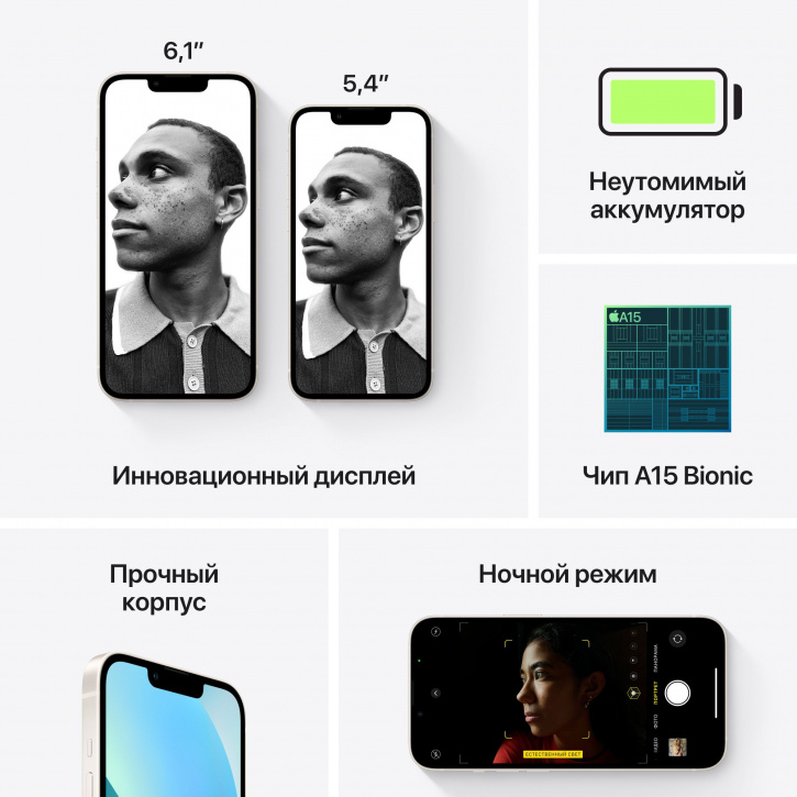 Смартфон Apple iPhone 13 128Gb Starlight