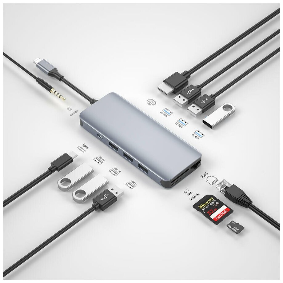 Адаптер WIWU 12 in 1 Linker Series Hub Type C