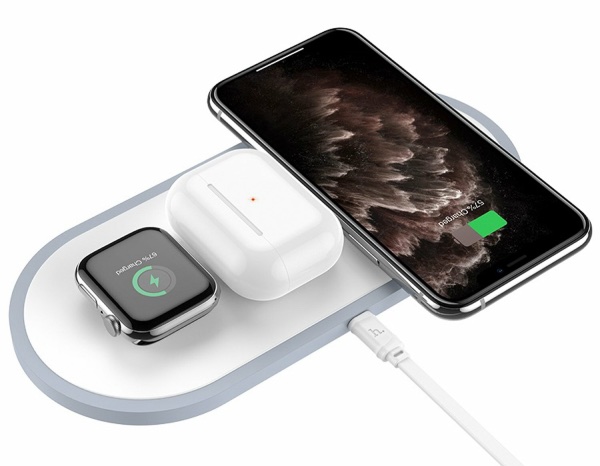 Беспроводное зарядное устройство HOCO CW24  Wireless Charger 3 в 1, Белый