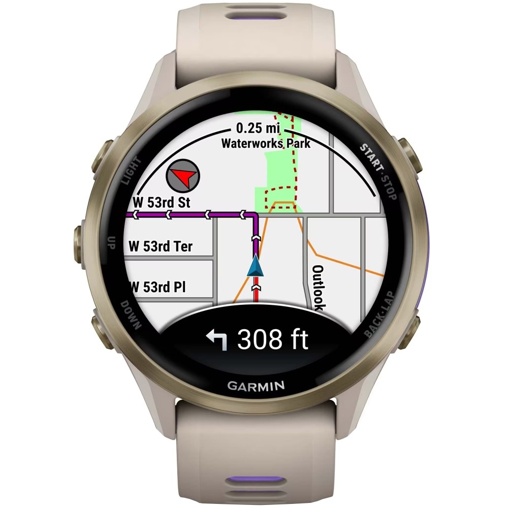 Умные часы Garmin Forerunner 970 French Gray Soft Gold Titanium French Gray/Translucent Indigo