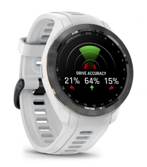 Умные часы Garmin Aproach S70 42mm Black Ceramic Bezel with White Silicone Band