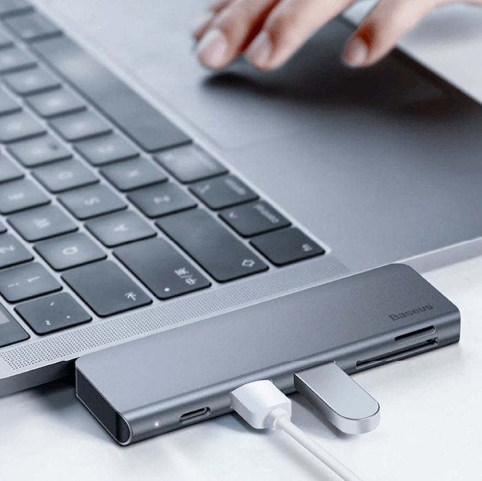 Адаптер Baseus Harmonica Five-in-one HUB Adapter Grey