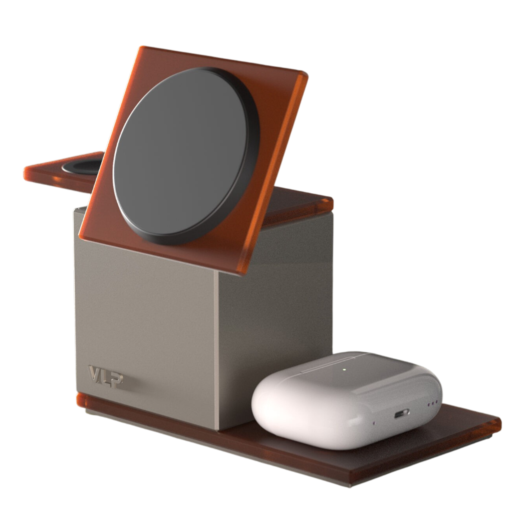 Беспроводное зарядное устройство VLP NEO Qi2.2, Apple Watch, amber gray