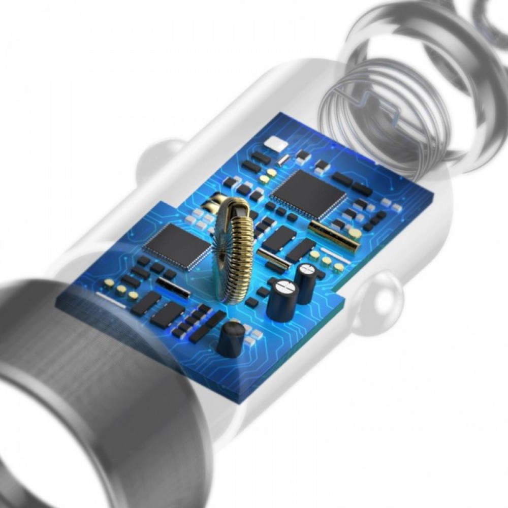 Автомобильное зарядное устройство Baseus Small Screw 2 USB-A, 24W, черный