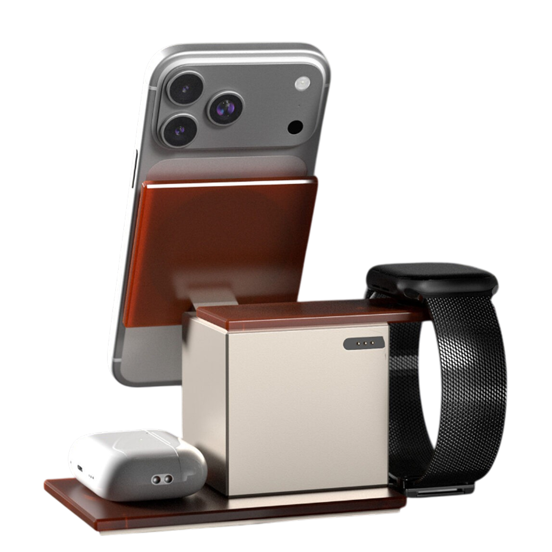 Беспроводное зарядное устройство VLP NEO Qi2.2, Apple Watch, amber gray