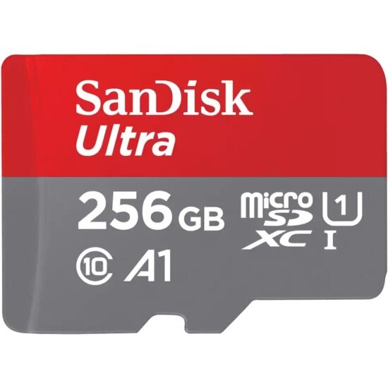 Карта памяти MicroSDXC SanDisk 256GB Class 10 Ultra UHS-I  A1 (150 Mb/s) + SD адаптер