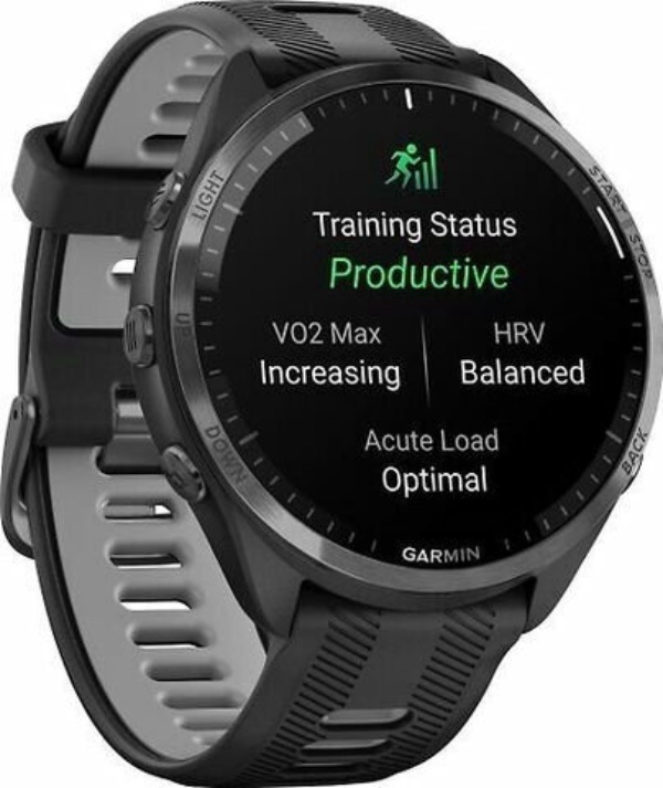 Умные часы Garmin Forerunner 965 Black, Titanium Bezel, Black Band