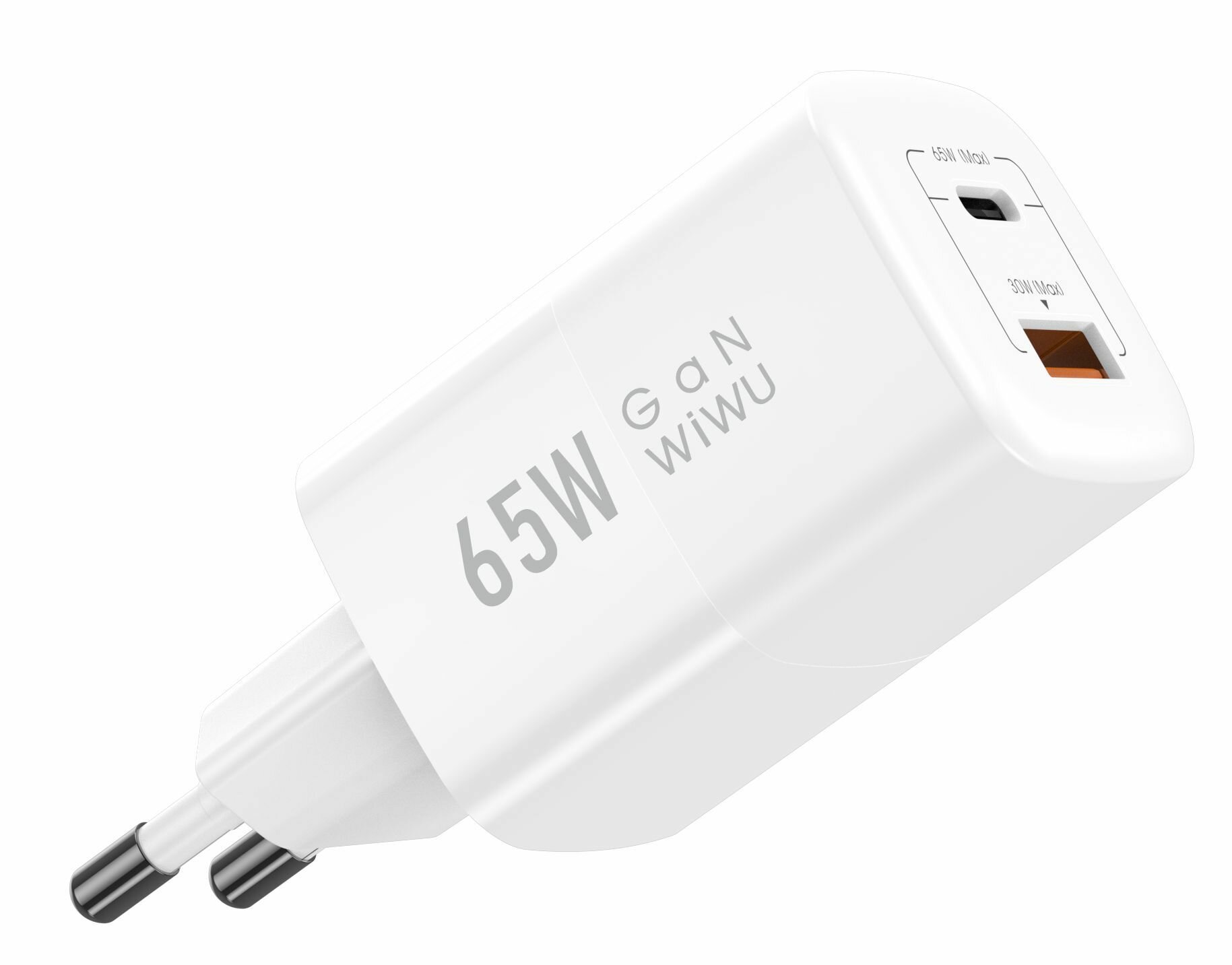 Сетевое зарядное устройство WiWU U012 USB-C\USB-A 65W белый