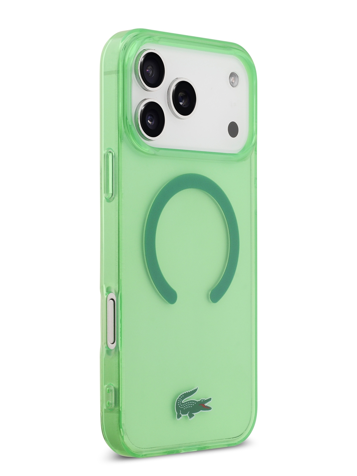Чехол  Lacoste для iPhone 17 Pro Max IML Croc logo Hard Transparent Green (MagSafe)