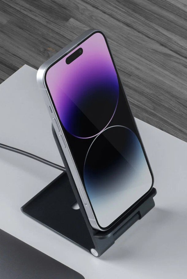 Беспроводное зарядное устройство Deppa QI 15W Slim складная, графит