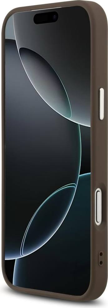 Чехол Guess для iPhone 17 Pro чехол PU Grained leather Classic metal logo & Camera Hard Brown (MagSafe)