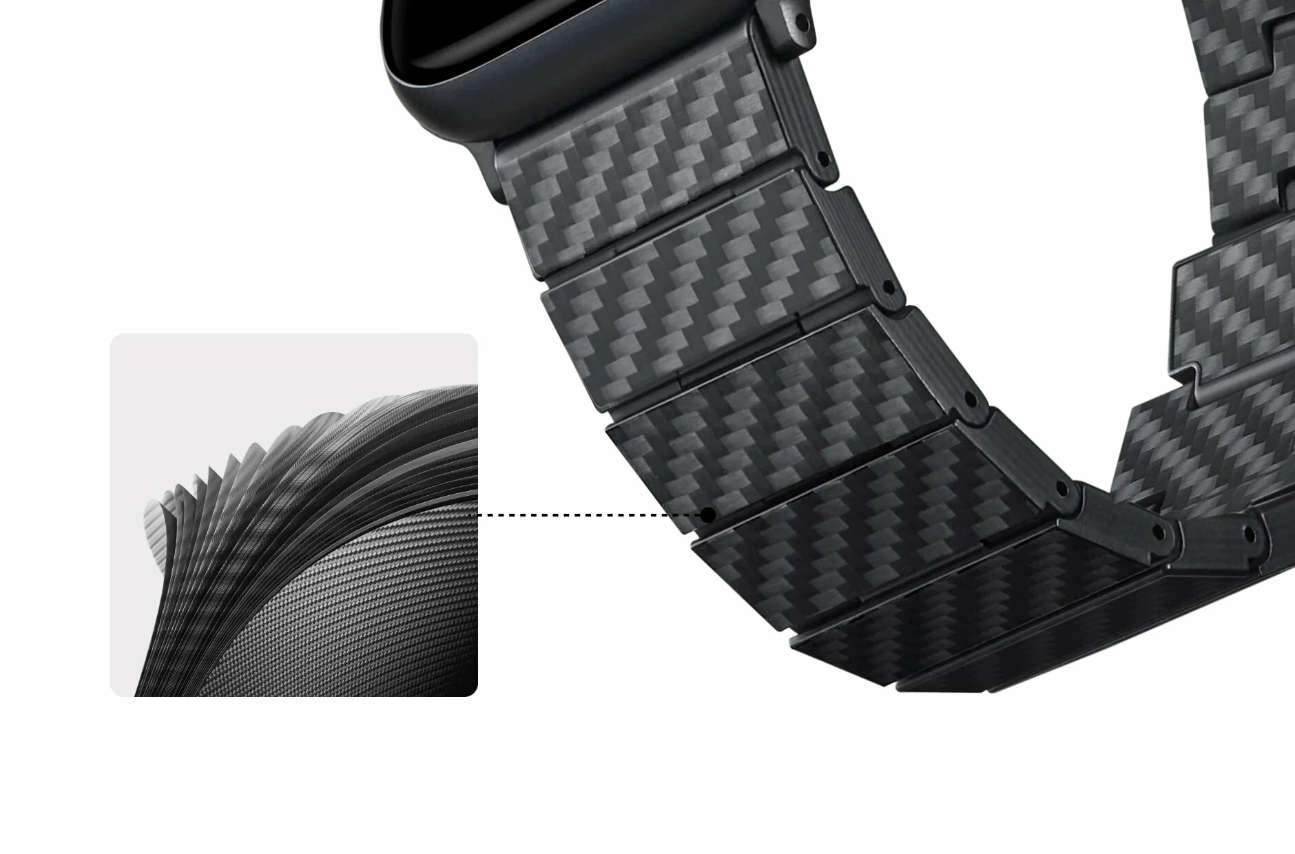 Комплект: браслет PITAKA Carbon Fiber серия Retro для Apple Watch 38/40/41/42/44/45/49 mm + чехол Pitaka для Apple Watch Ultra 49 mm