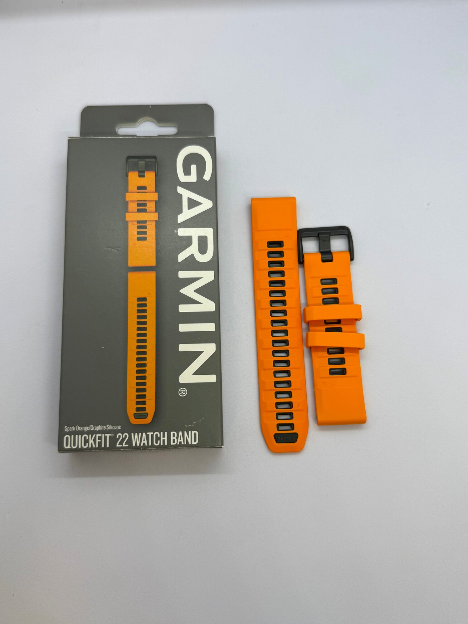 Ремешок для часов Garmin QuickFit 22 Watch Bands Silicone Spark Orange with Graphite HK