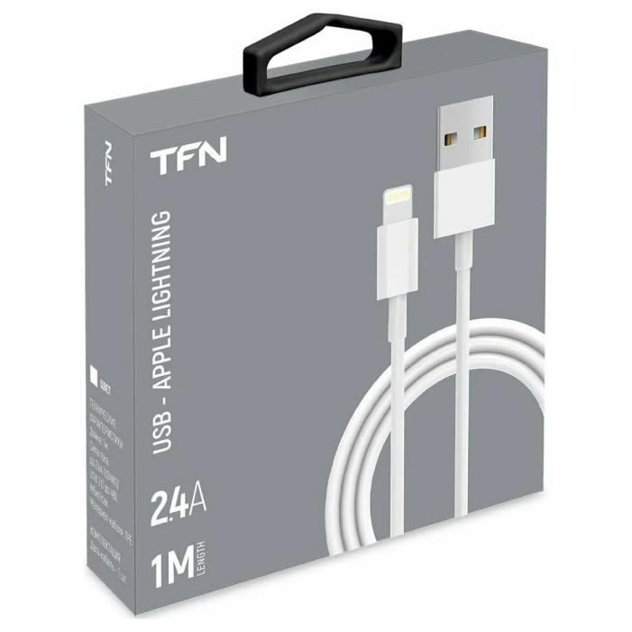 Кабель TFN USB-A - Lightning, TPE, белый, 1м