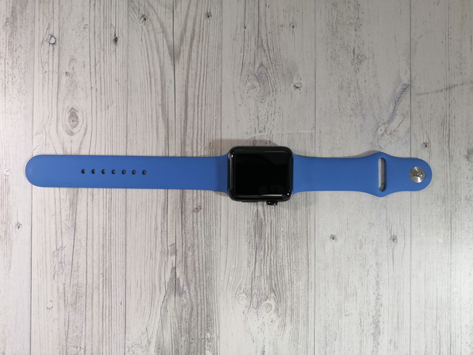 Apple Watch Series 2, 42мм, черная сталь + сапфир спортивный ремешок чёрного цвета - Б/У