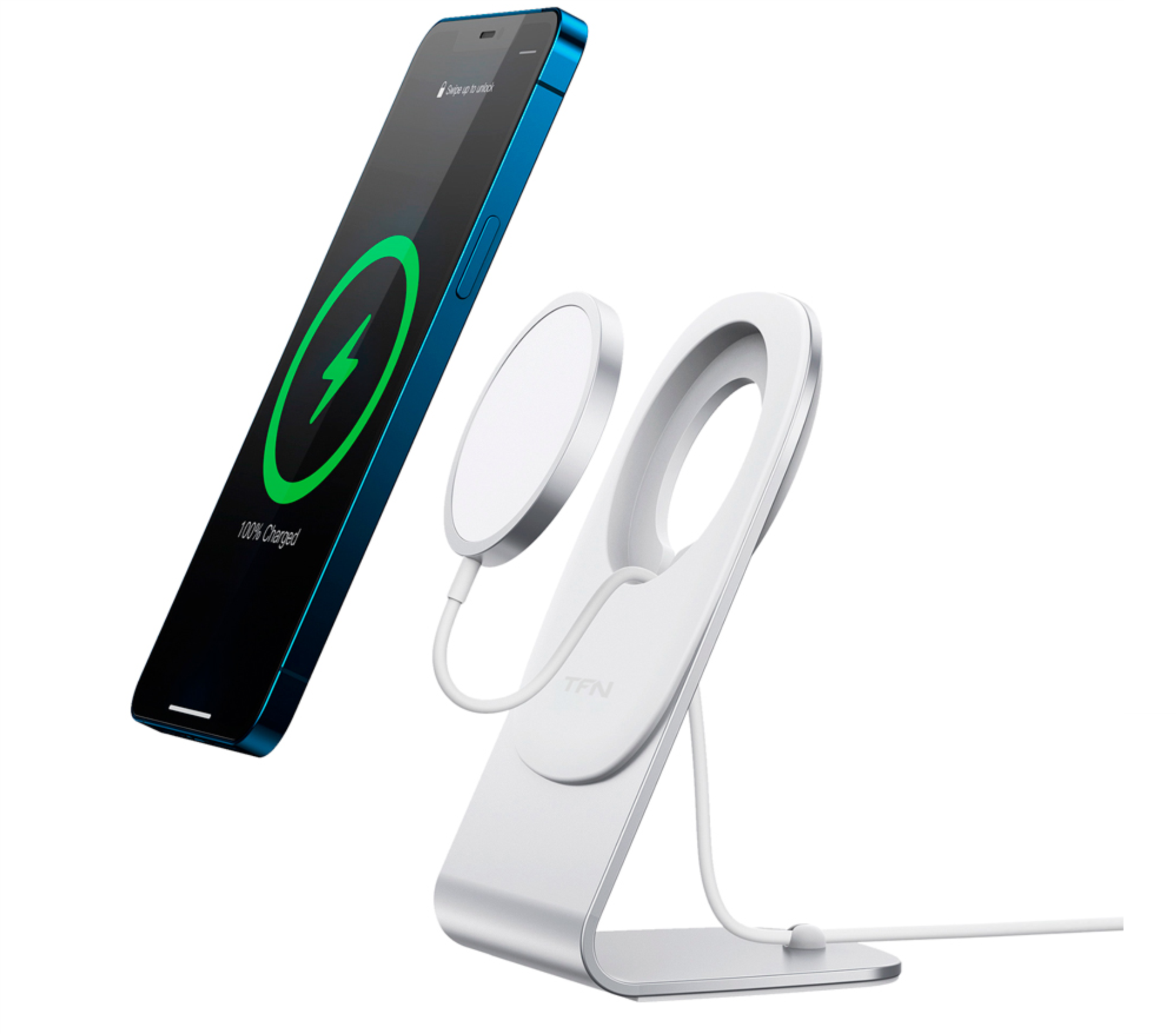 Беспроводное зарядное устройство TFN MagDock Charger 15W, серебристый