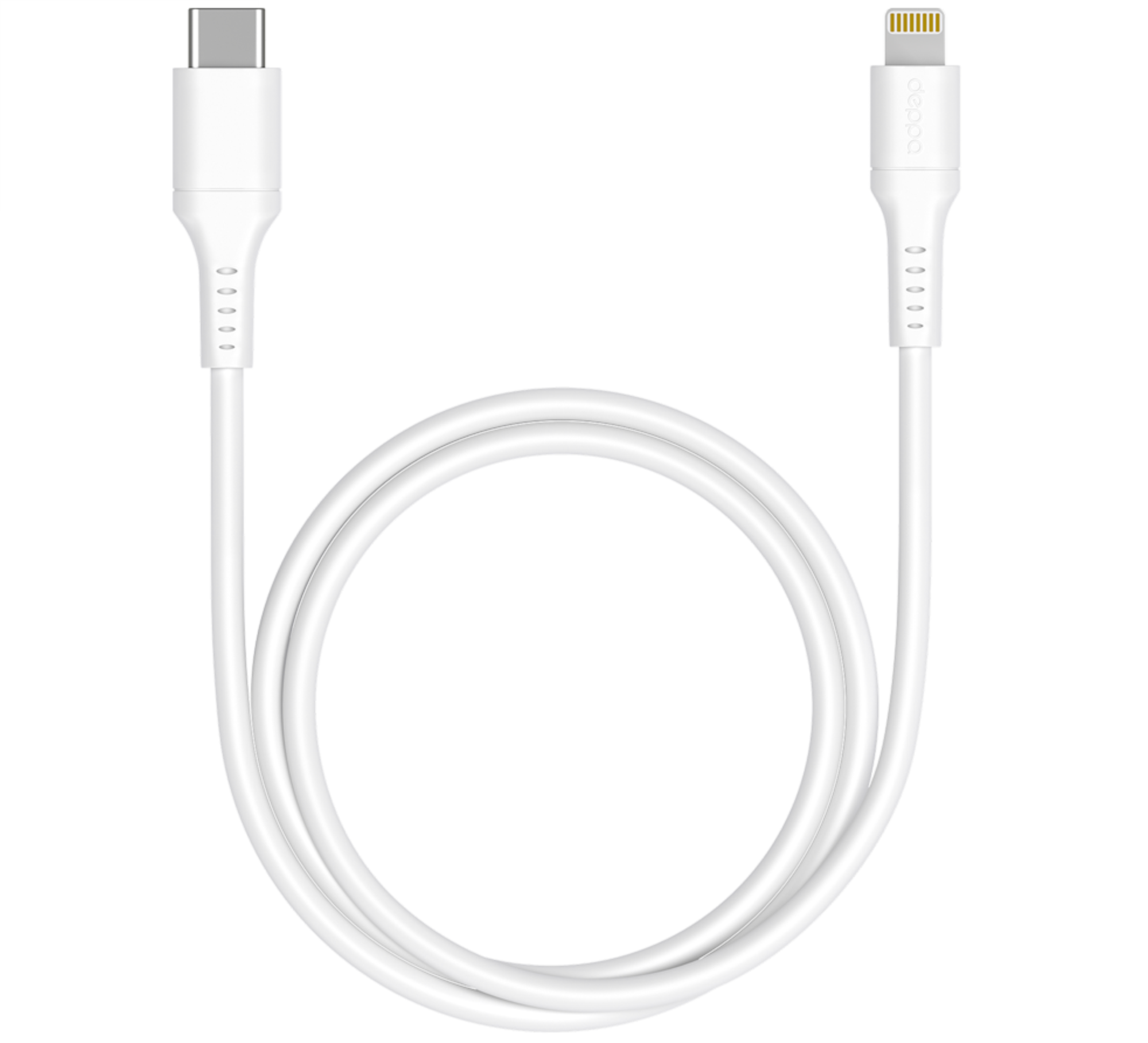 Кабель Deppa USB-C - Lightning, MFI, 60W, 1.2м, белый