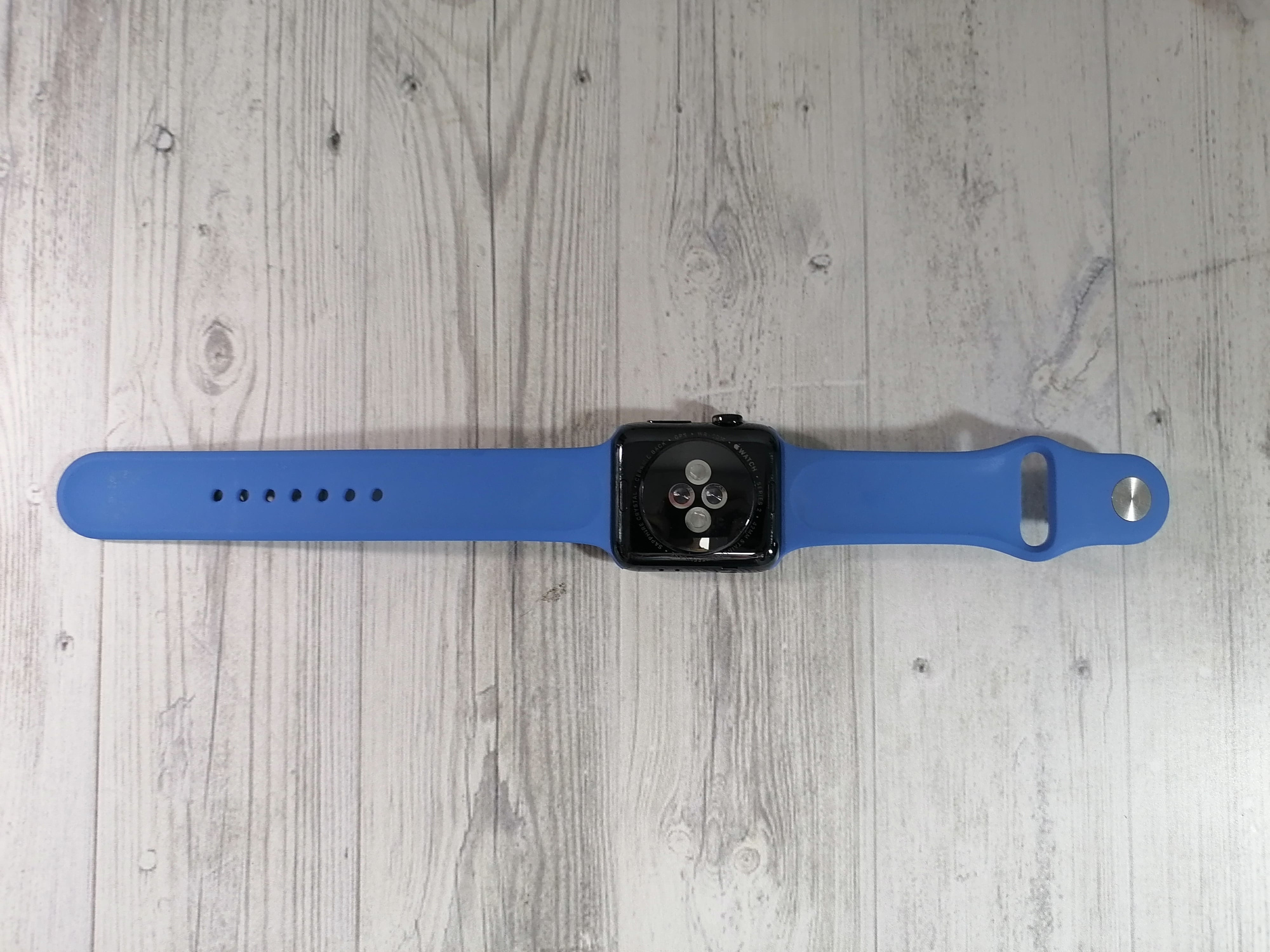 Apple Watch Series 2, 42мм, черная сталь + сапфир спортивный ремешок чёрного цвета - Б/У