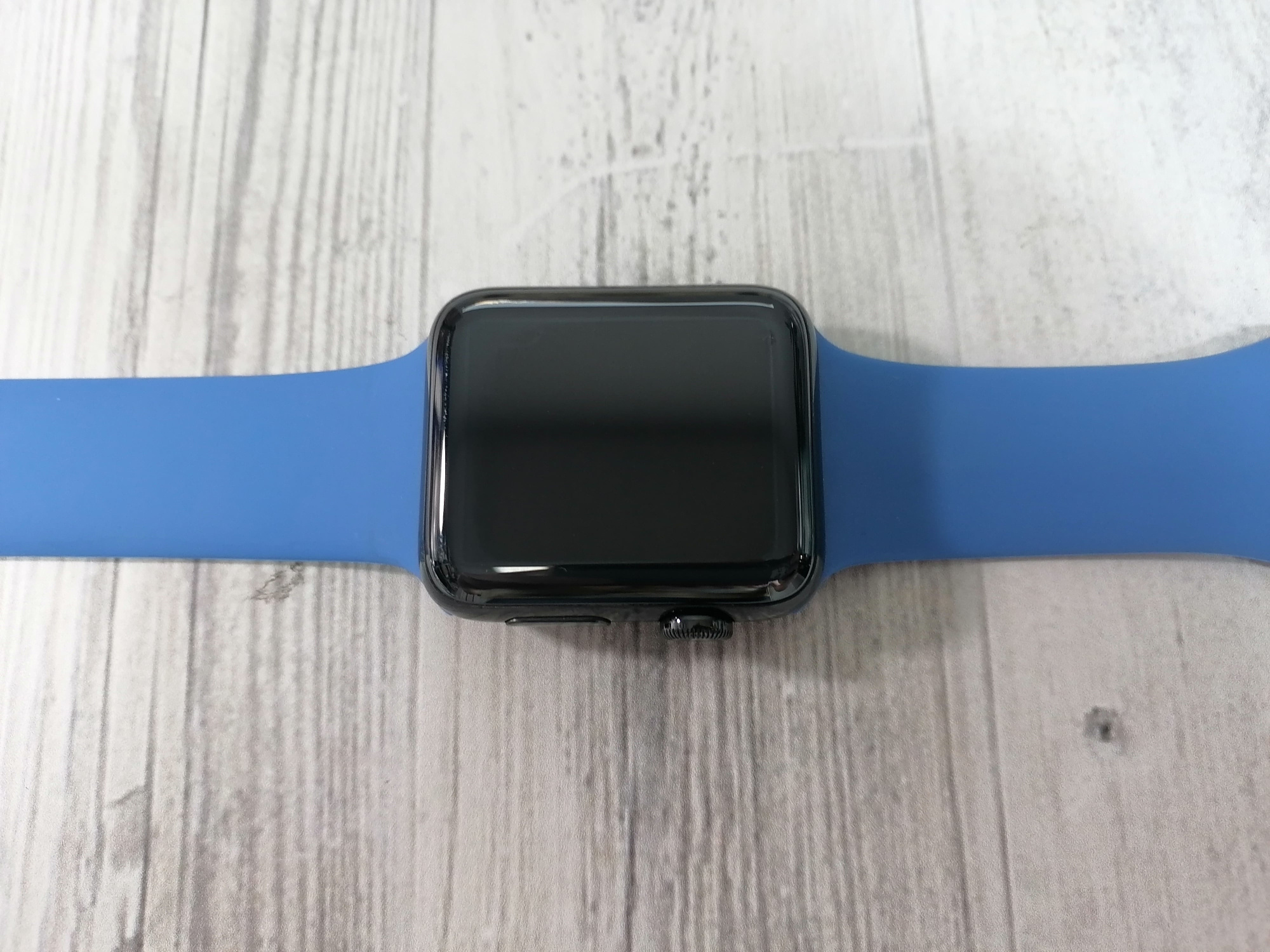 Apple Watch Series 2, 42мм, черная сталь + сапфир спортивный ремешок чёрного цвета - Б/У